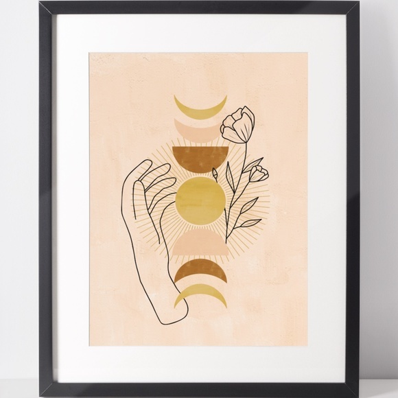 Other - Wall Art Bohemian Celestial Hands Print Poster Illustration Unframed